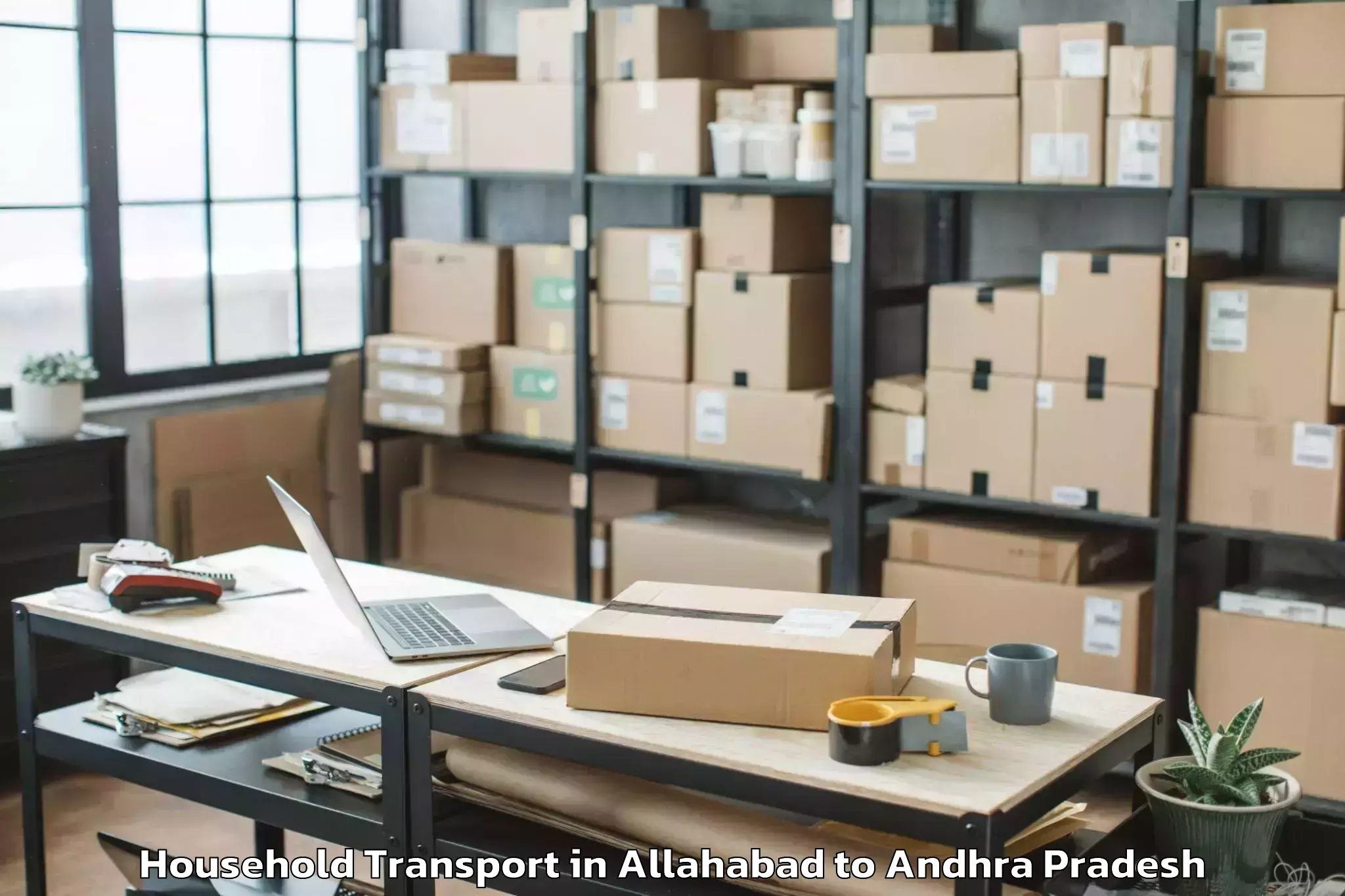 Reliable Allahabad to Vadlamudi Household Transport